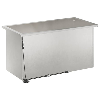 vidaXL Garden Planter with LED 2 pcs Silver 40 x 80 x 40 cm