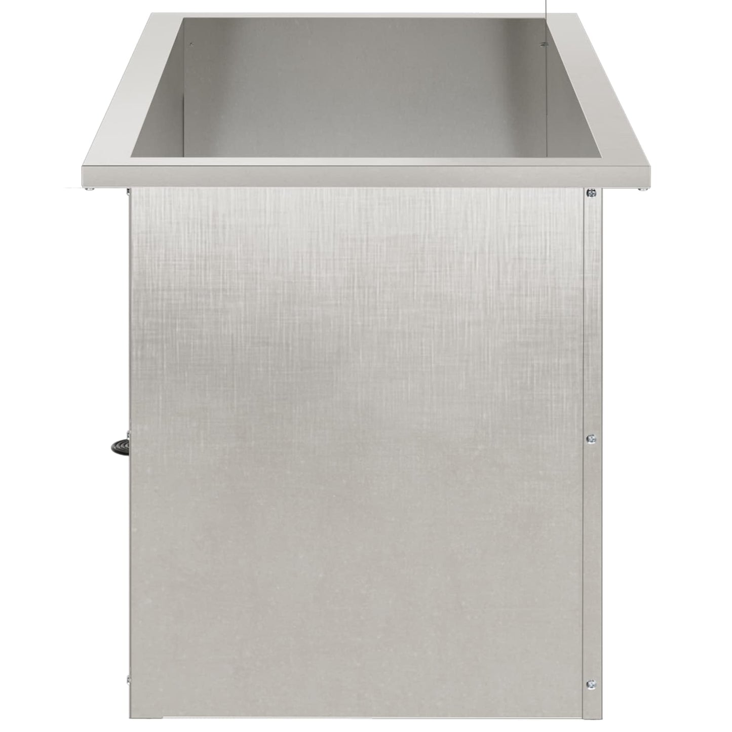 vidaXL Garden Planter with LED 2 pcs Silver 40 x 80 x 40 cm