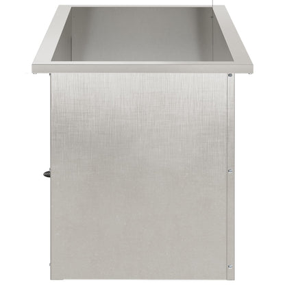 vidaXL Garden Planter with LED 2 pcs Silver 40 x 80 x 40 cm