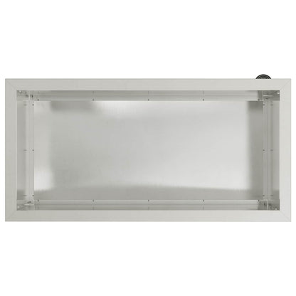vidaXL Garden Planter with LED 2 pcs Silver 40 x 80 x 40 cm