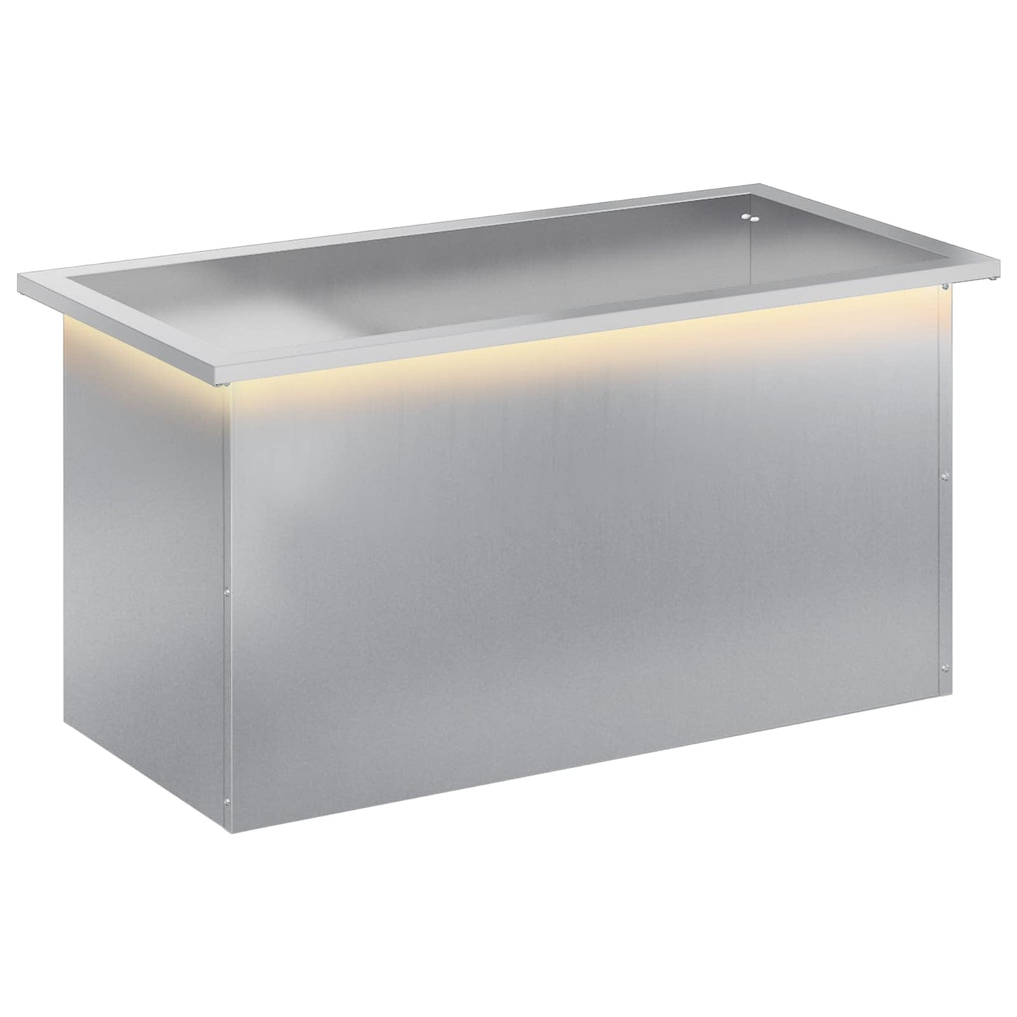 vidaXL Garden Planter with LED Silver 40 x 80 x 40 cm Galvanised Steel