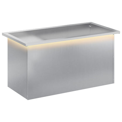vidaXL Garden Planter with LED Silver 40 x 80 x 40 cm Galvanised Steel