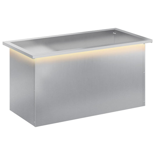 vidaXL Garden Planter with LED Silver 40 x 80 x 40 cm Galvanised Steel