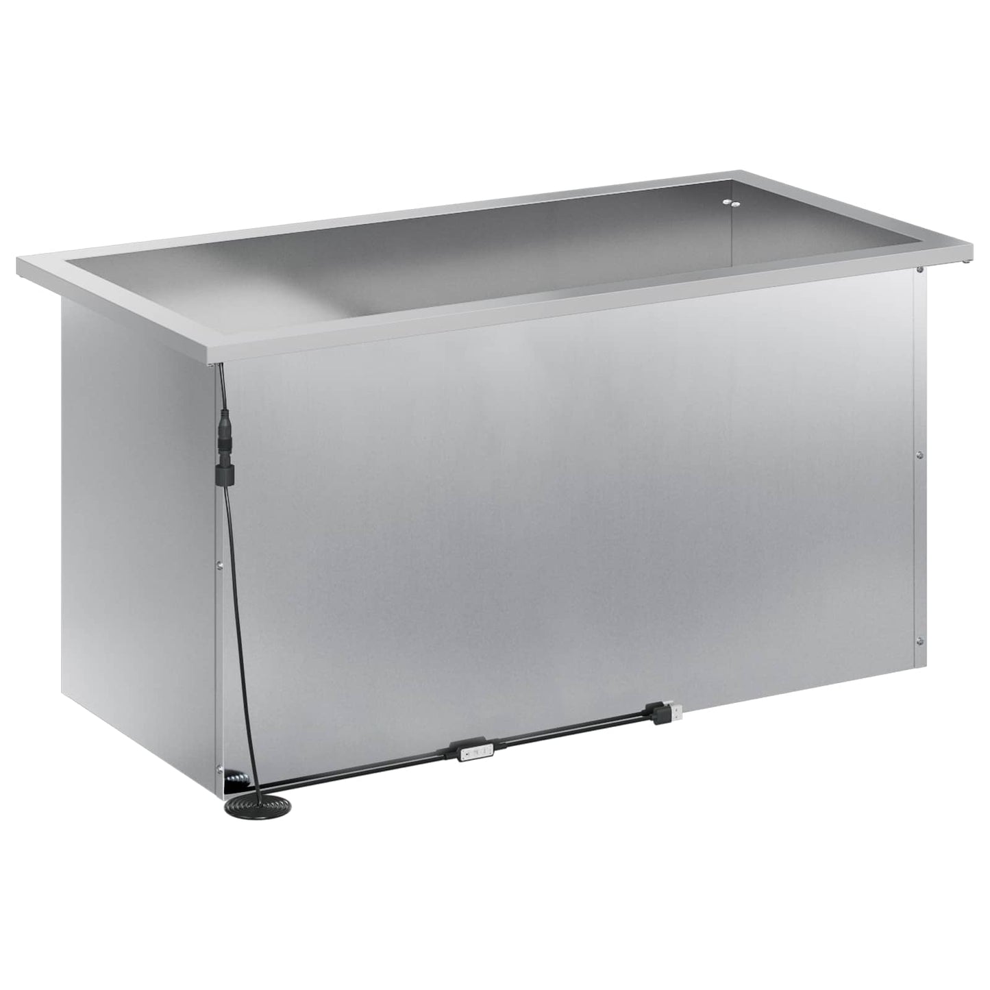 vidaXL Garden Planter with LED 2 pcs Silver 40 x 80 x 40 cm
