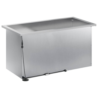 vidaXL Garden Planter with LED 2 pcs Silver 40 x 80 x 40 cm
