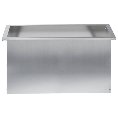 vidaXL Garden Planter with LED 2 pcs Silver 40 x 80 x 40 cm