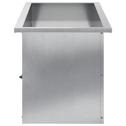 vidaXL Garden Planter with LED 2 pcs Silver 40 x 80 x 40 cm