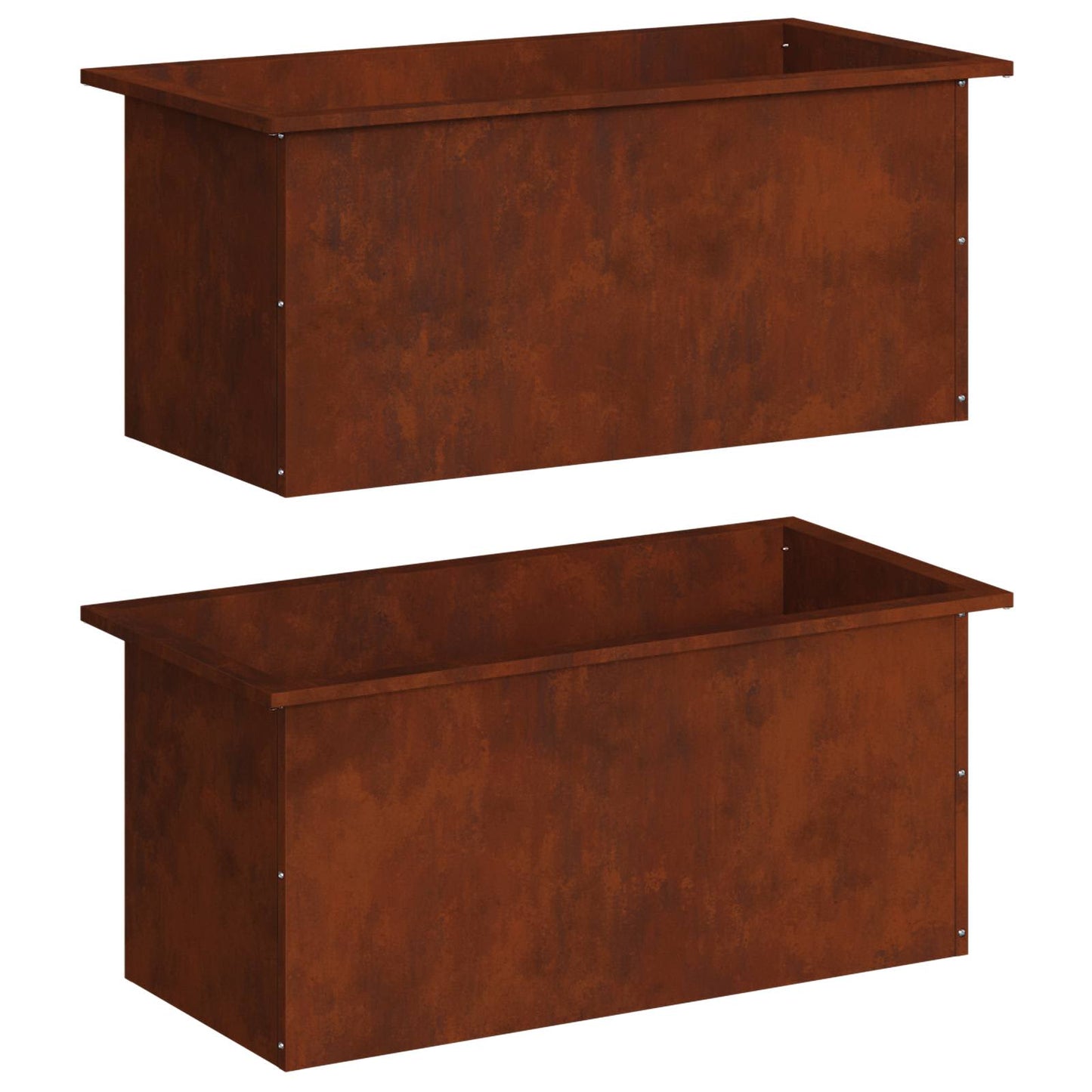 vidaXL Garden Planter with LED 2 pcs Rusty 40 x 80 x 40 cm