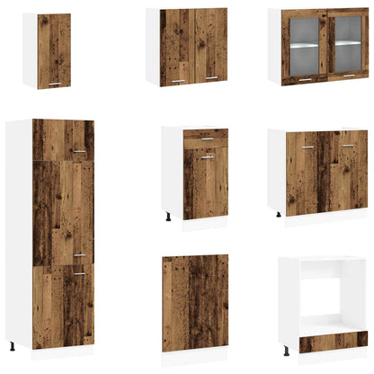 vidaXL Kitchen Unit Lyon 8 pcs Old Wood Engineered Wood