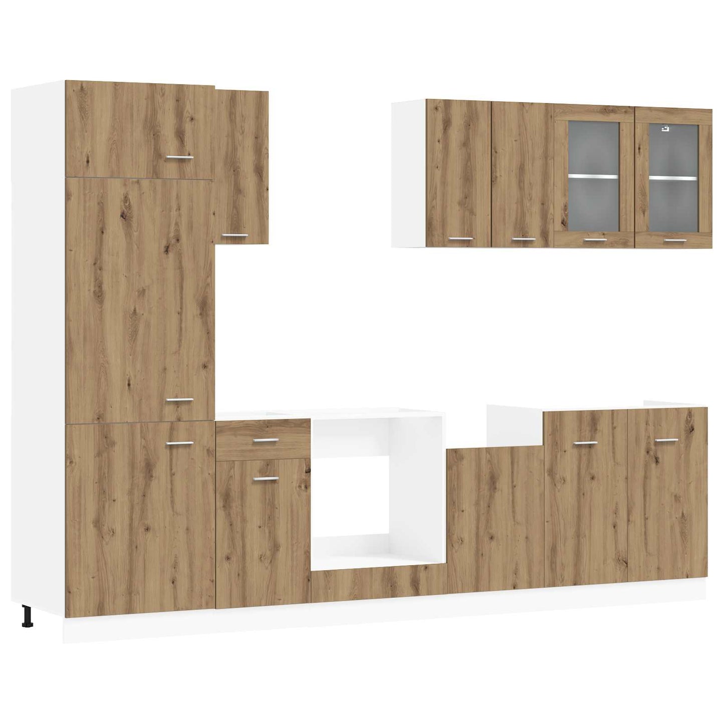 vidaXL Kitchen Unit Lyon 8 pcs Artisan Oak Engineered Wood
