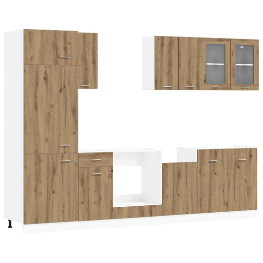 vidaXL Kitchen Unit Lyon 8 pcs Artisan Oak Engineered Wood