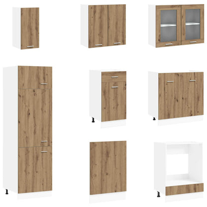 vidaXL Kitchen Unit Lyon 8 pcs Artisan Oak Engineered Wood
