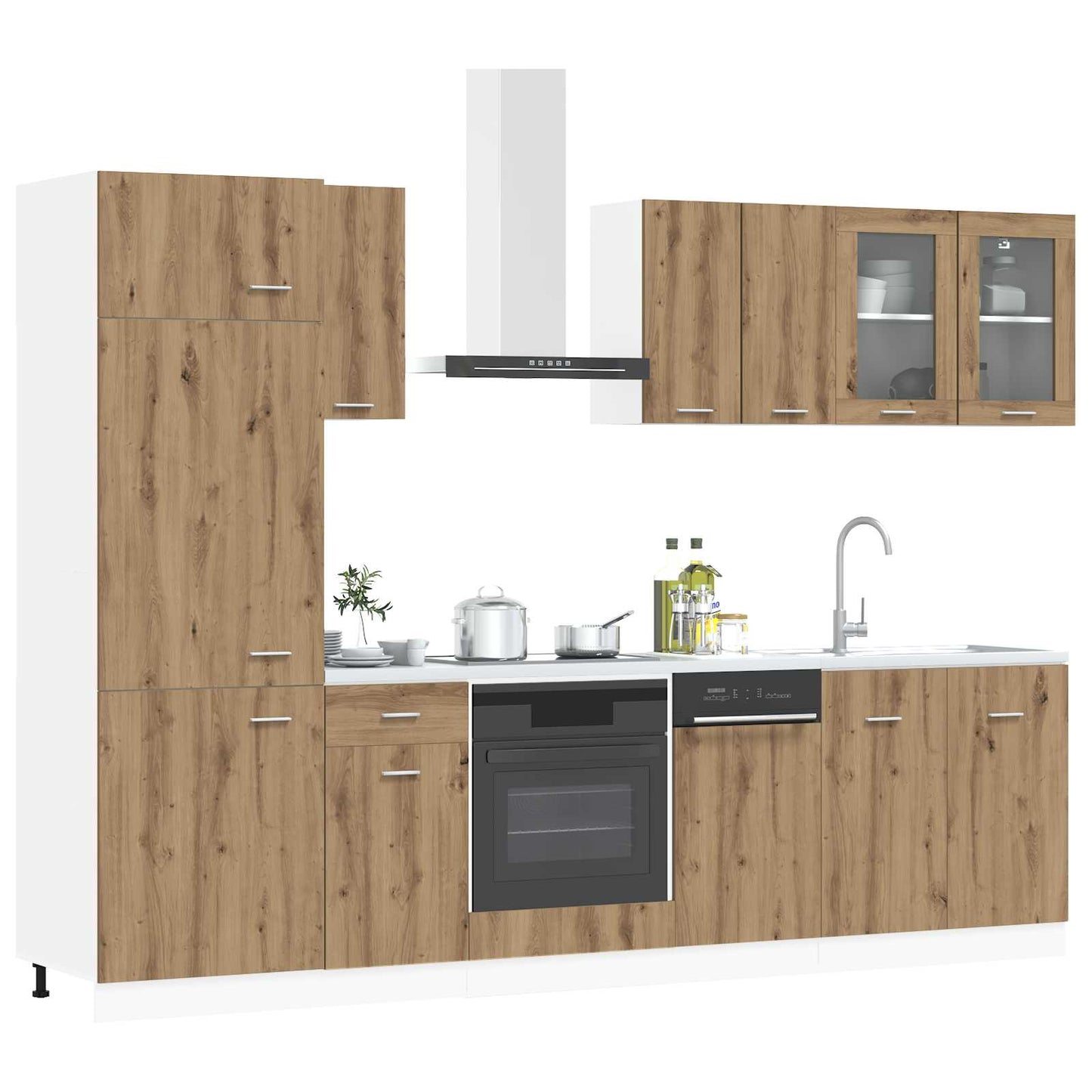 vidaXL Kitchen Unit Lyon 8 pcs Artisan Oak Engineered Wood