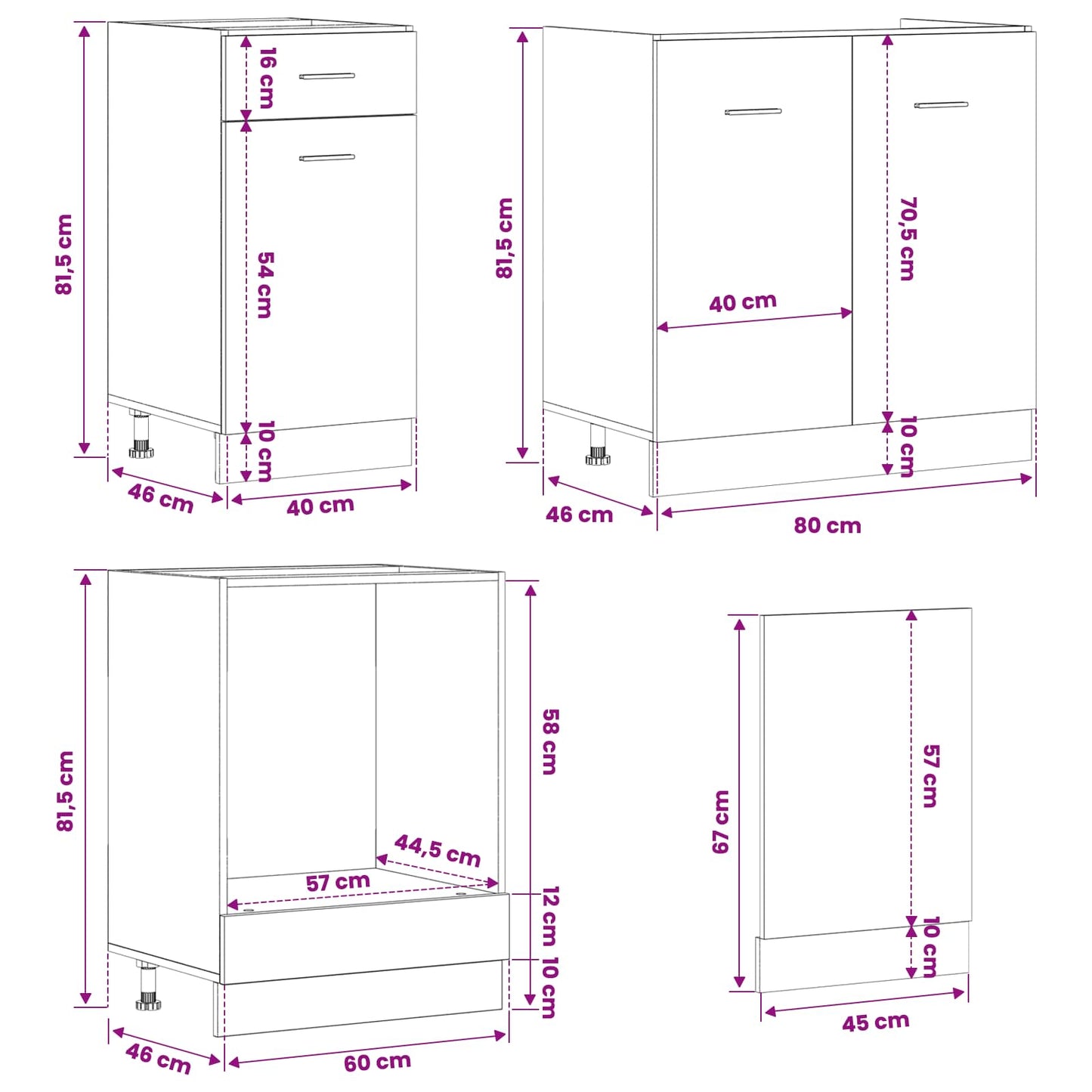 vidaXL Kitchen Unit Lyon 8 pcs Black Oak Engineered Wood