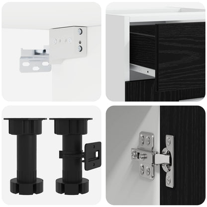 vidaXL Kitchen Unit Lyon 4 pcs Black Oak Engineered Wood