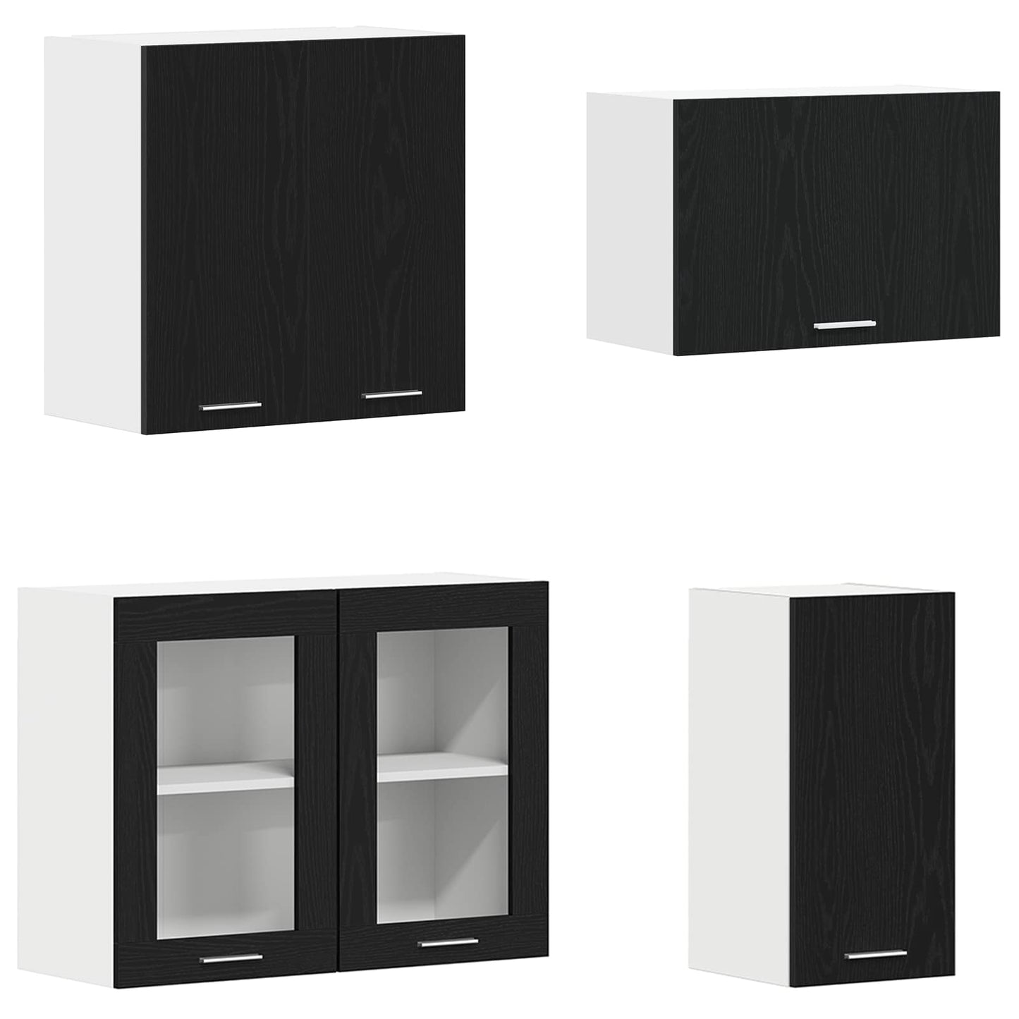 vidaXL Kitchen Unit Lyon 8 pcs Black Oak Engineered Wood
