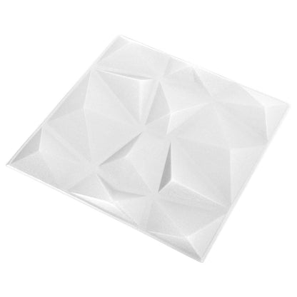 vidaXL Wall Panels 12 pcs Diamond White 50 x 50 cm XPS Foam