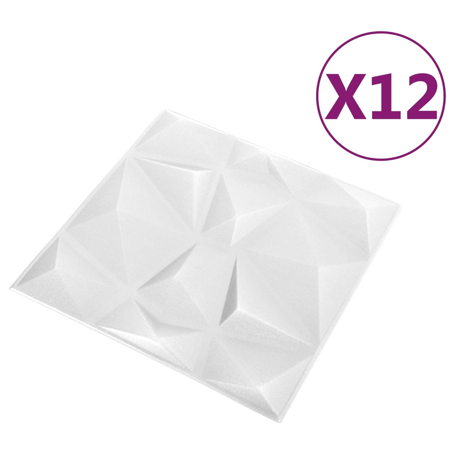 vidaXL Wall Panels 12 pcs Diamond White 50 x 50 cm XPS Foam