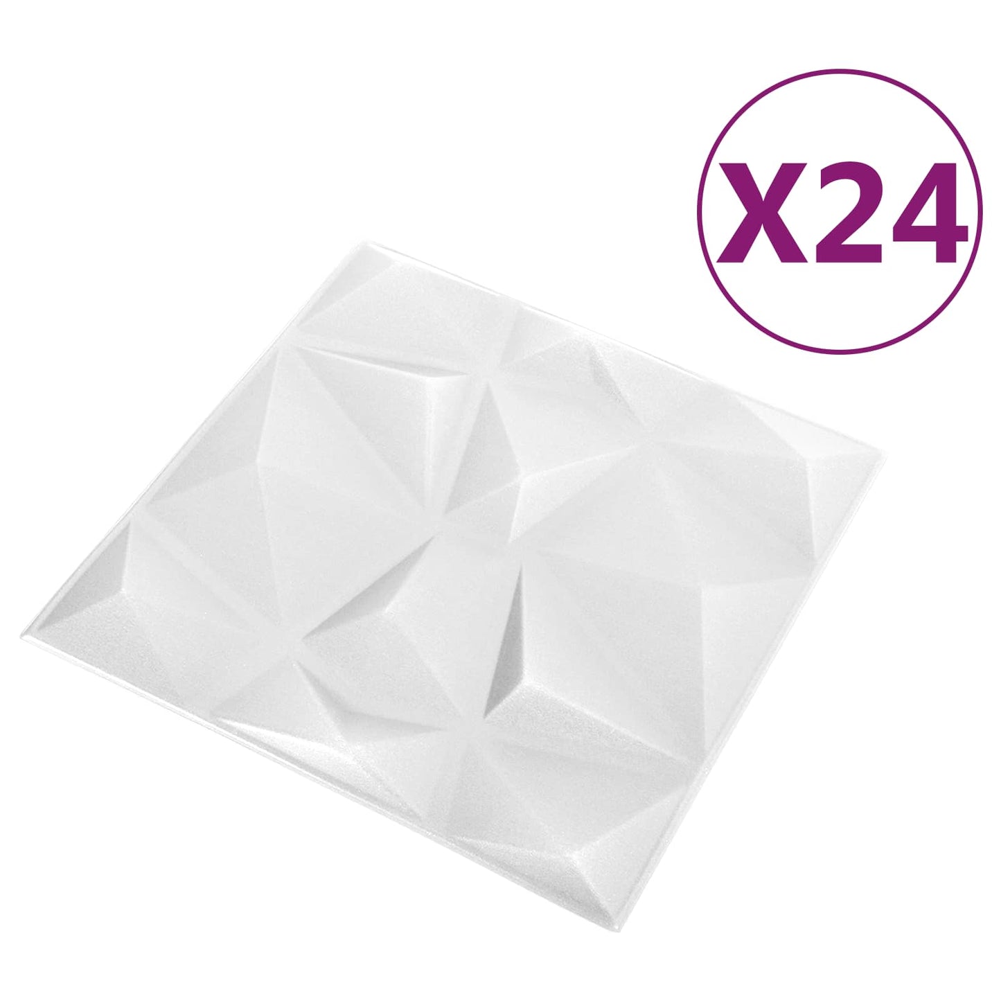 vidaXL Wall Panels 24 pcs Diamond White 50 x 50 cm XPS Foam