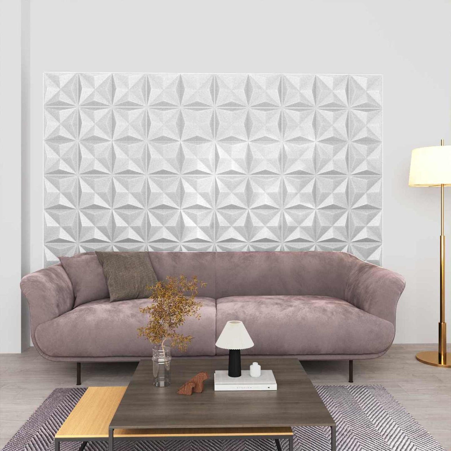 vidaXL Wall Panels 24 pcs Origami White 50 x 50 cm XPS Foam