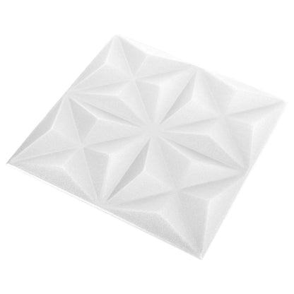 vidaXL Wall Panels 24 pcs Origami White 50 x 50 cm XPS Foam