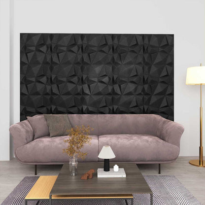 vidaXL Wall Panels 48 pcs Diamond Black 50 x 50 cm XPS Foam