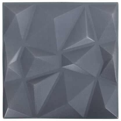 vidaXL Wall Panels 12 pcs Diamond Grey 50 x 50 cm XPS Foam