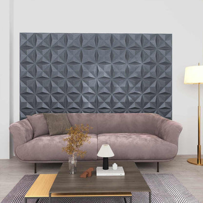 vidaXL Wall Panels 12 pcs Origami Grey 50 x 50 cm XPS Foam
