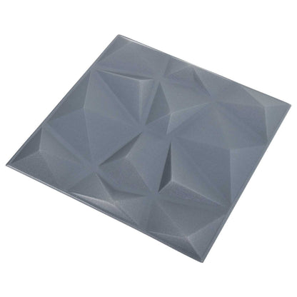 vidaXL Wall Panels 12 pcs Origami Grey 50 x 50 cm XPS Foam