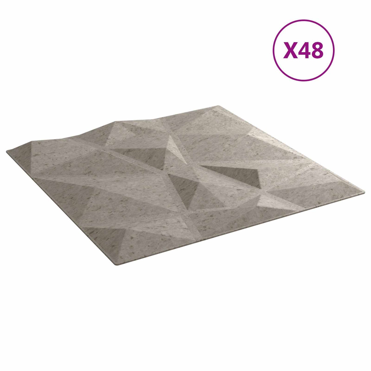 vidaXL Wall Panels 48 pcs Concrete Grey 50 x 50 cm XPS Foam