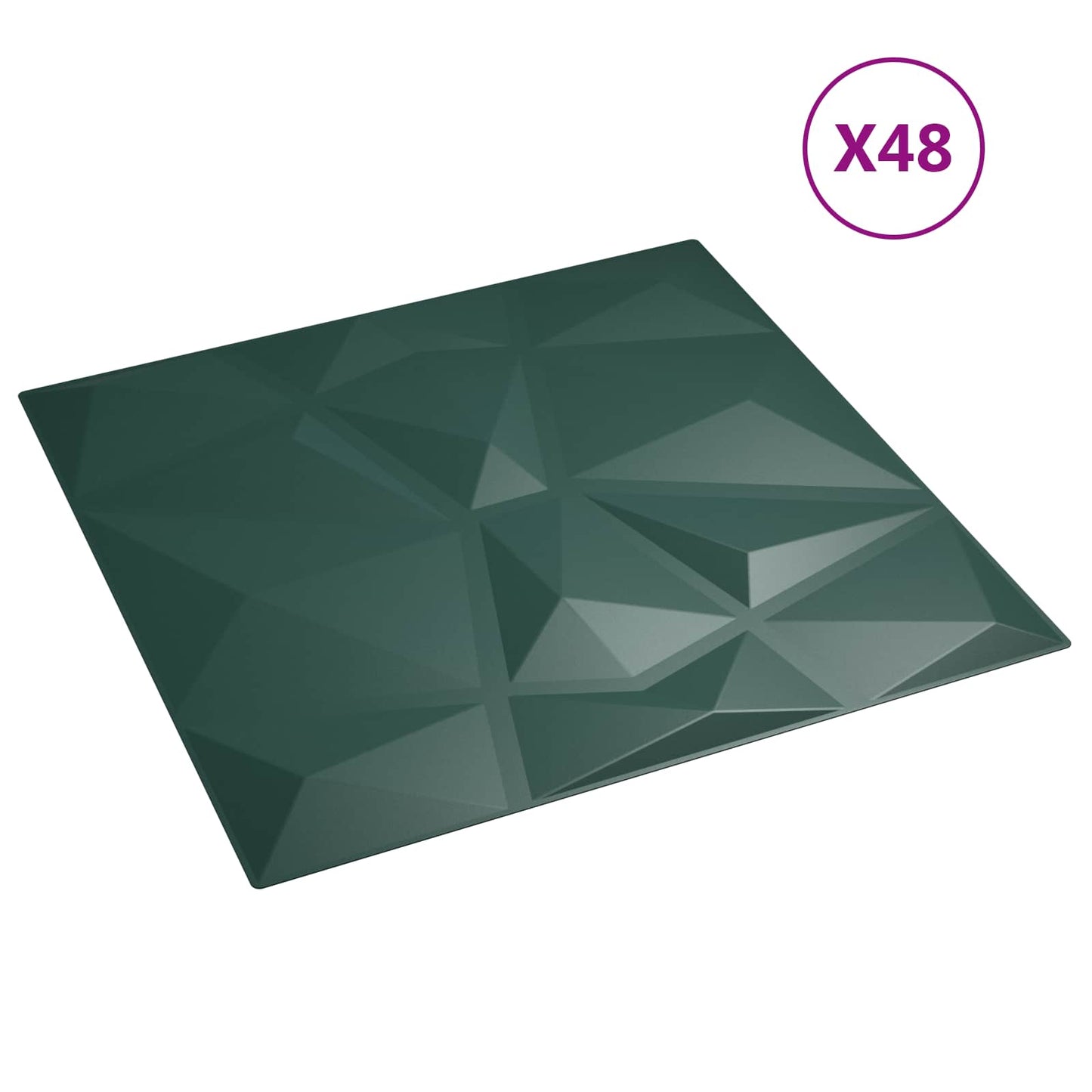 vidaXL Wall Panels 48 pcs Green 50 x 50 cm XPS Foam