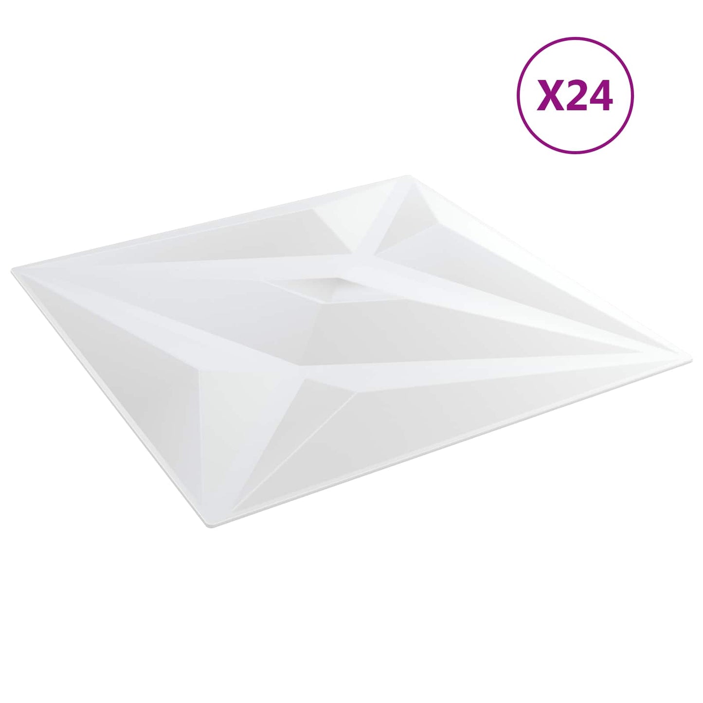 vidaXL Wall Panels Star 24 pcs White Star 50 x 50 cm XPS Foam