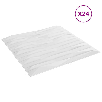 vidaXL Wall Panels 24 pcs White Stone 50 x 50 cm XPS Foam