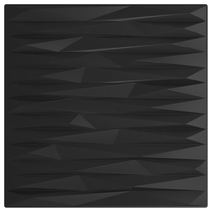 vidaXL Wall Panels 24 pcs Black Stone 50 x 50 cm XPS Foam