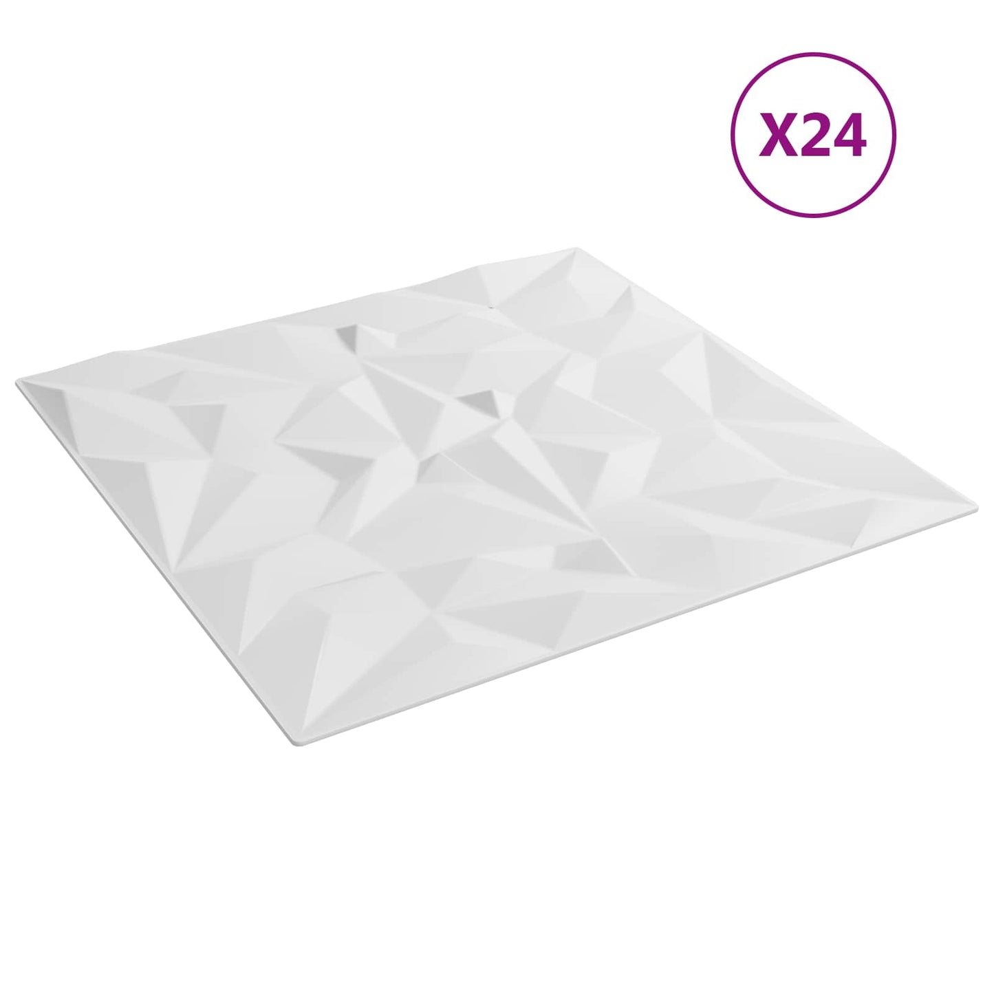 vidaXL Wall Panels 24 pcs White 50 x 50 cm XPS Foam