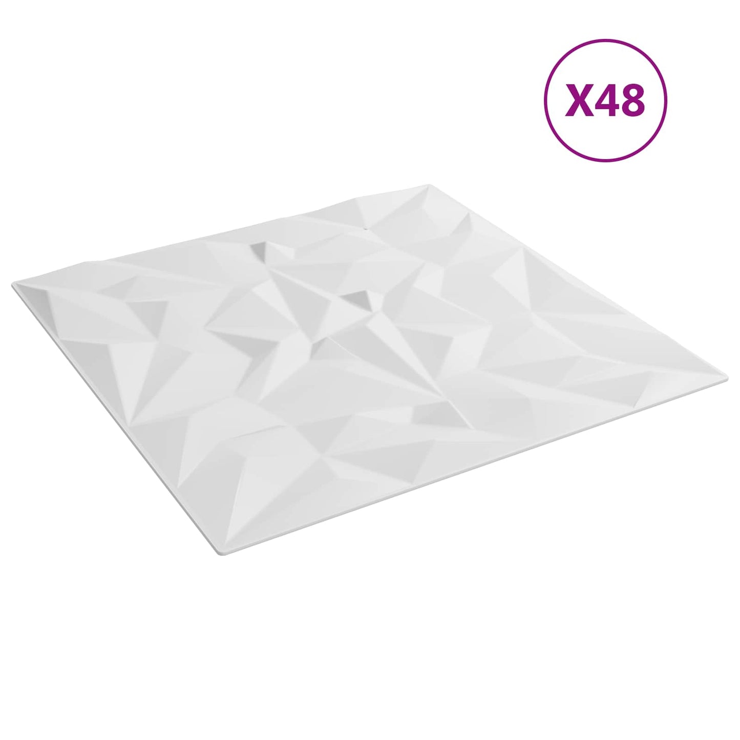 vidaXL Wall Panels 48 pcs White 50 x 50 cm XPS Foam