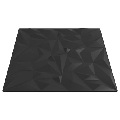 vidaXL Wall Panels 24 pcs 50 x 50 cm Black XPS Foam
