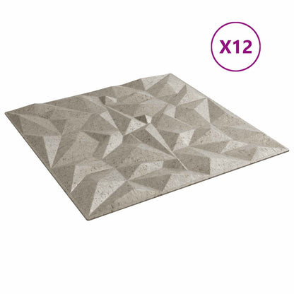 vidaXL Wall Panels 12 pcs Amethyst Beton 50 x 50 cm XPS Foam