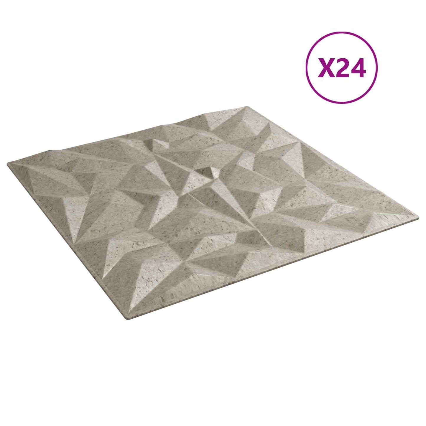 vidaXL Wall Panels 24 pcs Amethyst Beton 50 x 50 cm XPS Foam