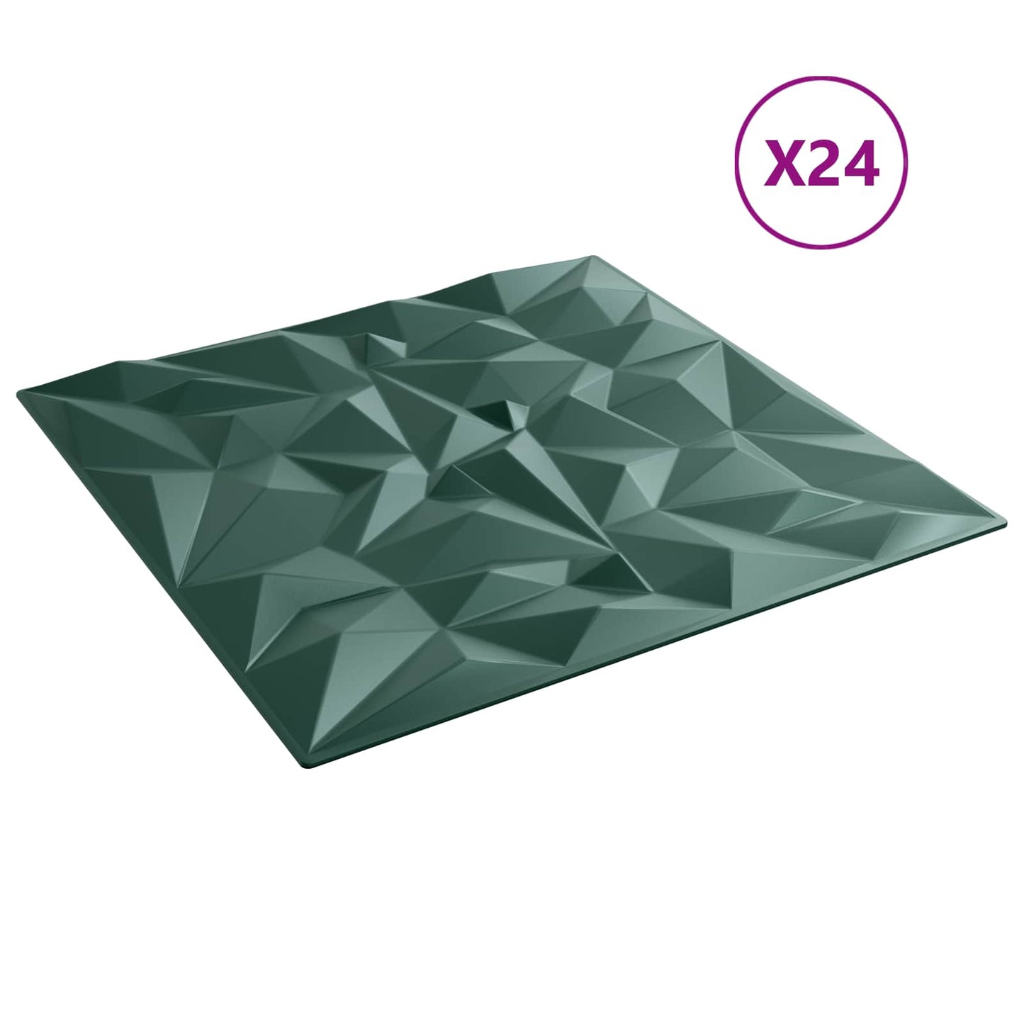 vidaXL Wall Panels 24 pcs Amethyst Green 50 x 50 cm XPS Foam