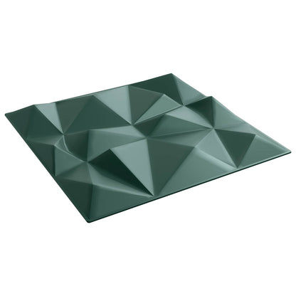 vidaXL Wall Panels 12 pcs Diamond Green 50 x 50 cm XPS Foam