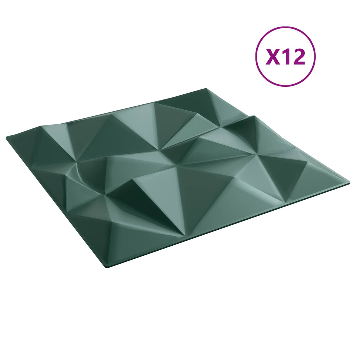vidaXL Wall Panels 12 pcs 50 x 50 cm Diamond Green XPS Foam