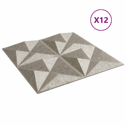 vidaXL Wall Panels 12 pcs Origami Beton 50 x 50 cm XPS Foam