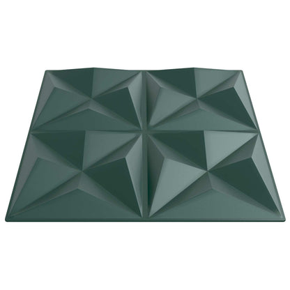 vidaXL Wall Panels 12 pcs Origami Green 50 x 50 cm XPS Foam