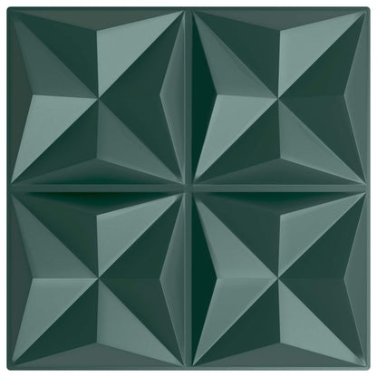 vidaXL Wall Panels 24 pcs Origami Green 50 x 50 cm XPS Foam