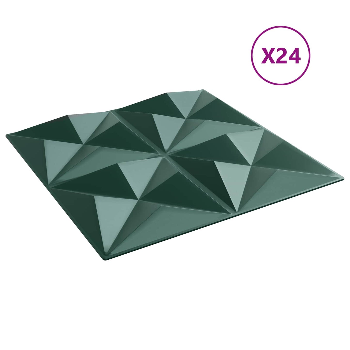 vidaXL Wall Panels 24 pcs Origami Green 50 x 50 cm XPS Foam