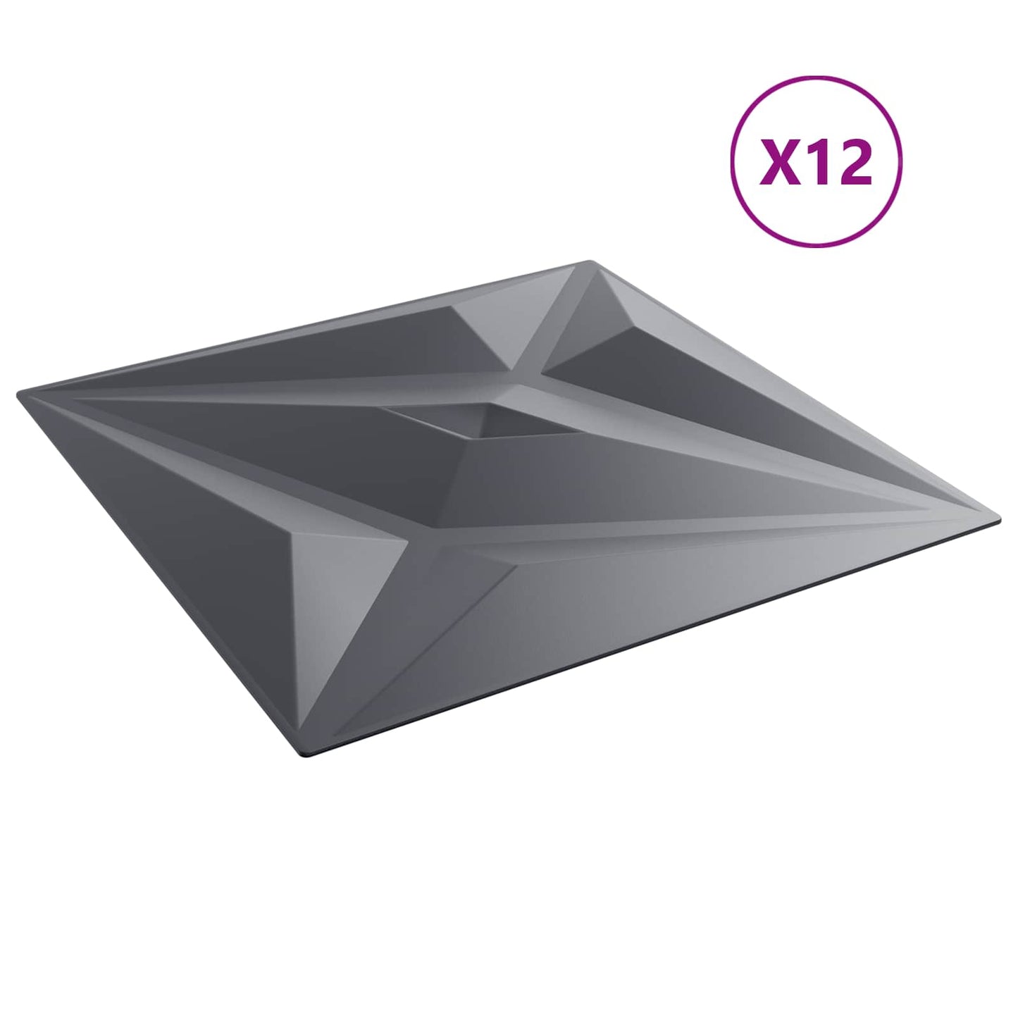 vidaXL Wall Panels Star 12 pcs Star Grey 50 x 50 cm XPS Foam