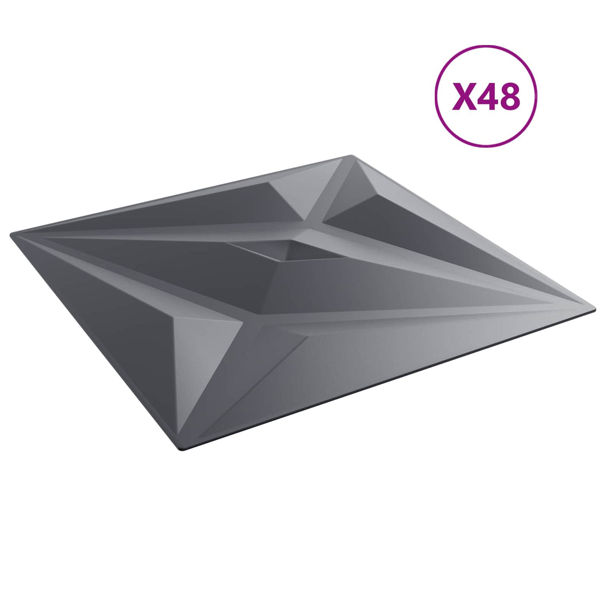 vidaXL Wall Panels 48 pcs 50 x 50 cm Star Grey XPS Foam