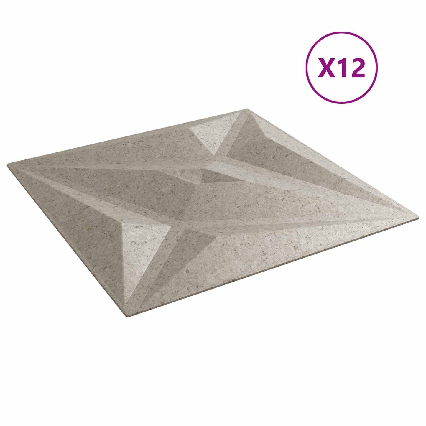 vidaXL Wall Panels Star 12 pcs Star Beton 50 x 50 cm XPS Foam