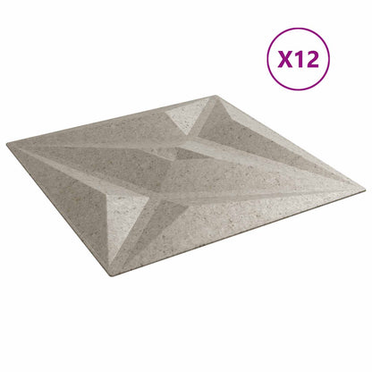 vidaXL Wall Panels Star 12 pcs Star Beton 50 x 50 cm XPS Foam
